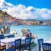 View of the picturesque coastal town of Gythio, Peloponnese, Greece.